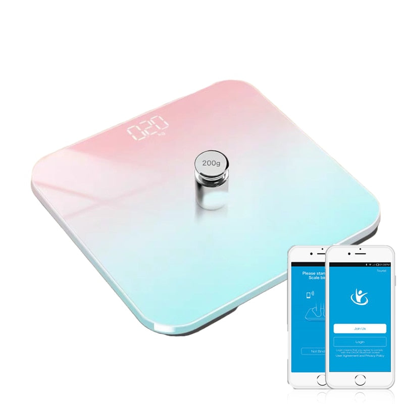 Smart Weight Scale Electronic Bluetooth Digital Scales Body Floor Bathroom Body Fat Scales LED Dispaly Sync App 18 Physical Data