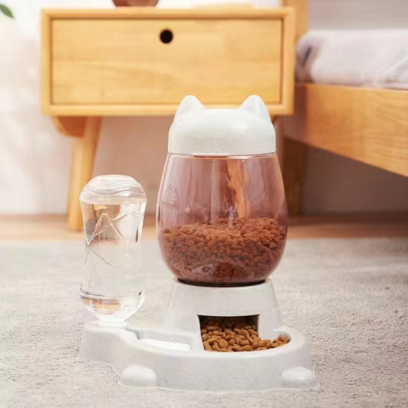 2.2L Pet Automatic Feeder Dog Cat Food Bowl Water Drinking Bottle Large Capacity Dispenser for Dogs Puppy Food Bowl Pet Feeding
