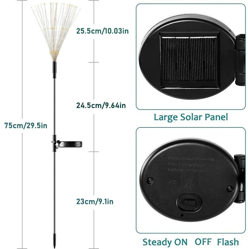 LED Solar Power Lights Firework Garden Decoration Fairy Lights Waterproof Outdoor Dandelion Lawn Lamp For Patio Path