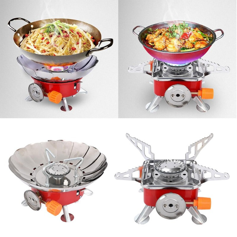 Outdoor Gas Burner Windproof Camping Stove Portable Folding Ultralight Split Lighter Tourist Equipment For Hiking