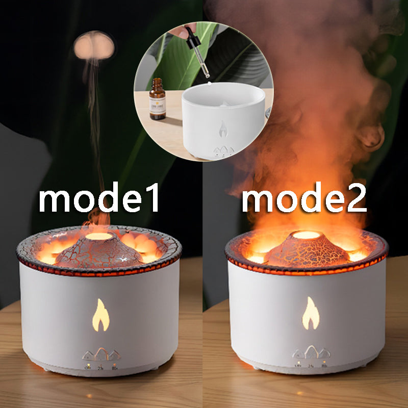 Creative Ultrasonic Essential Oil Humidifier Volcano Aromatherapy Machine Spray Jellyfish Air Flame Humidifier Diffuser