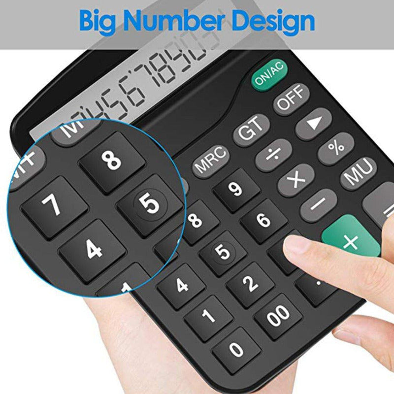 12 digit large screen calculator solar financial accounting clear inventory office home mall store stationery dual power supply