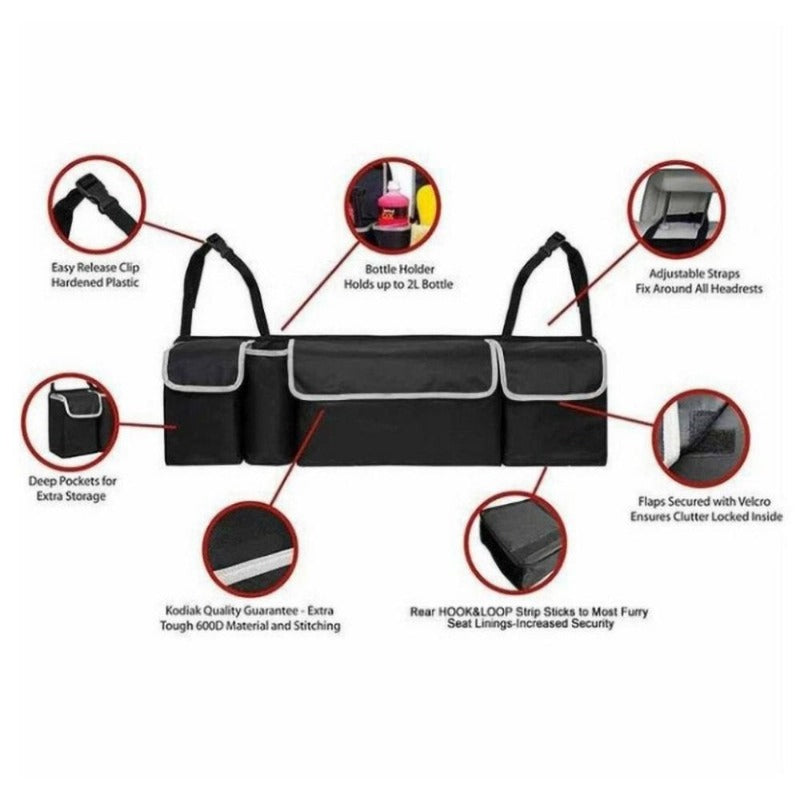 Car Trunk Organizer Backseat Storage Bag High Capacity Multi-use Oxford Car Seat Back Organizers Automobile Interior