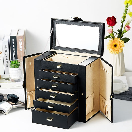 High-grade Jewel Large-capacity European Princess Korean Ornament Ring Jewelry Storage Box Gift Make Up Organizer