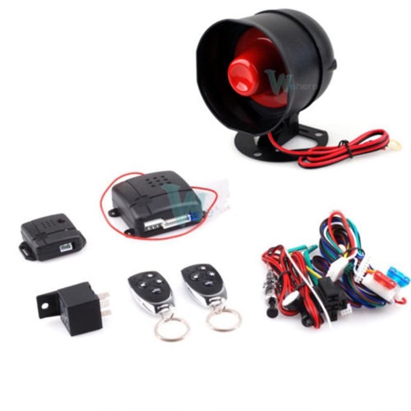 Universal 1-Way Car Alarm Vehicle System Protection Security System Keyless Entry Siren + 2 Remote Control Burglar Alarm