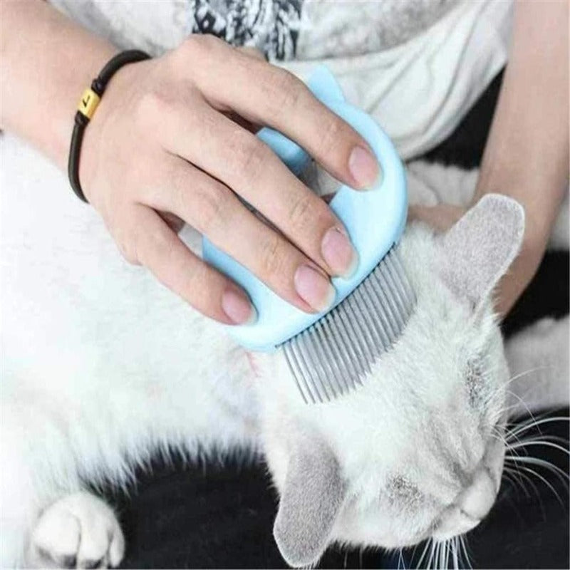 Pet Massage Brush Shell Shaped Handle Pet Grooming Massage Tool To Remove Loose Hairs Only For Cats