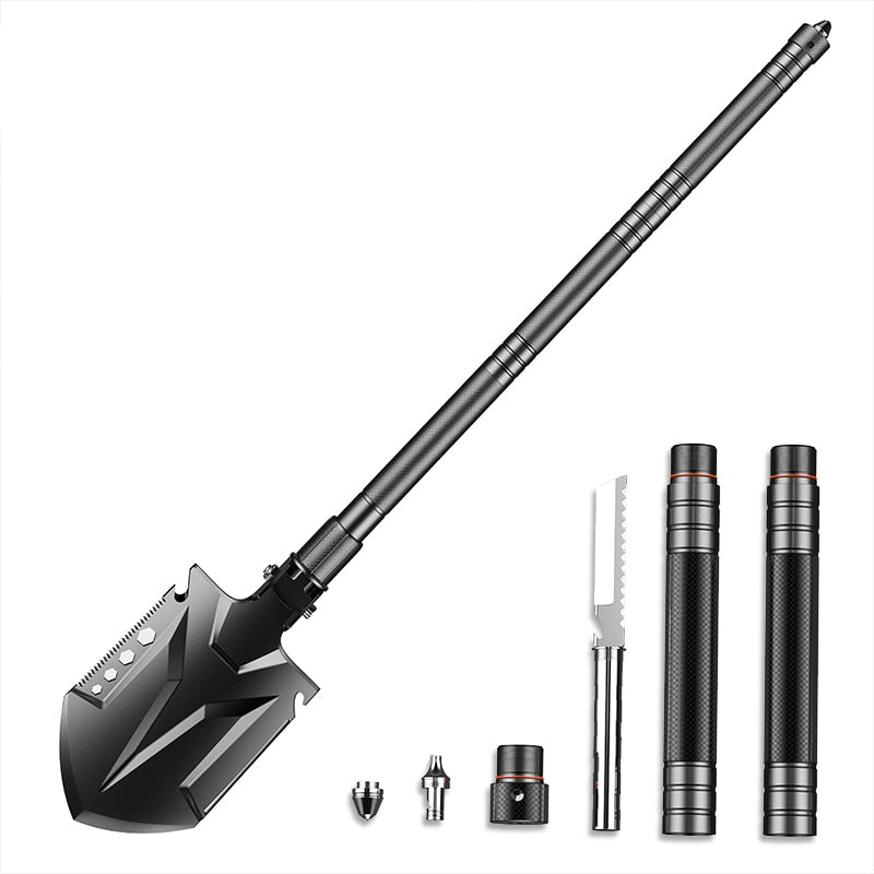 Multifunctional Tactical Shovel, Folding Outdoor Survival Tool Made of High Carbon Steel