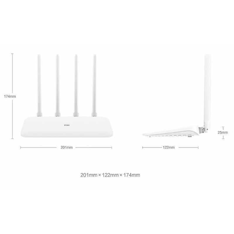 WiFi 4A Router Gigabit edition 2.4GHz +5GHz WiFi 16MB ROM + 128MB DDR3 High Gain 4 Antenna Mihome APP Control IPv6