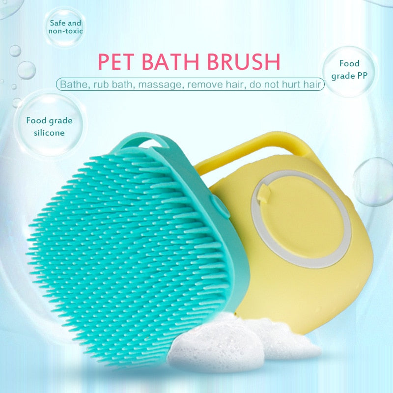 Magic Silicone Shower Brushes Multifunctional Pet Baby Bath Shampoo Brush Massage Scrubbing Brush Can Hold Shower Gel Liquid