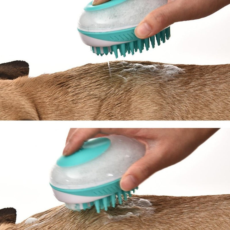 Pet Dog Cat Bath Brush 2-in-1 Pet SPA Massage Comb Soft Silicone Pet Shower Hair Grooming Cmob Dog Cleaning Tool Pet Supplies