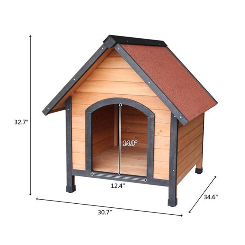 Dog House Waterproof Pet House Home Wooden Outdoor Pet Kennel Shelter Weather Resistant Dog Cat Kennel for Backyards