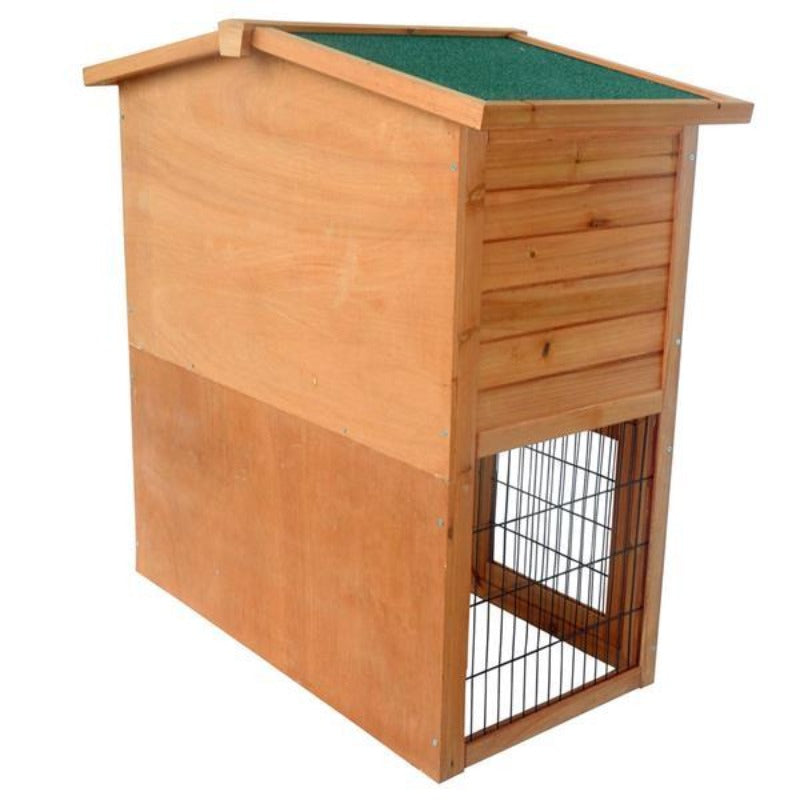 40" Triangle Roof Waterproof Wooden Rabbit Hutch A-Frame Pet Cage Wood Small House Chicken Coop Natu US Warehouse