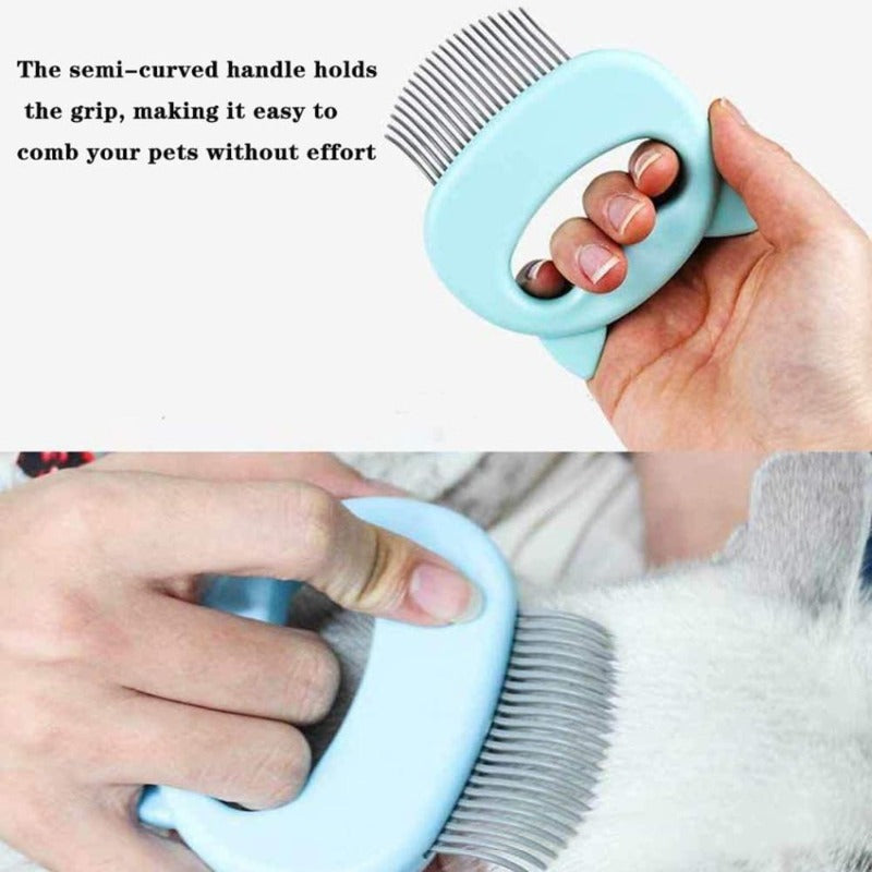 Pet Massage Brush Shell Shaped Handle Pet Grooming Massage Tool To Remove Loose Hairs Only For Cats