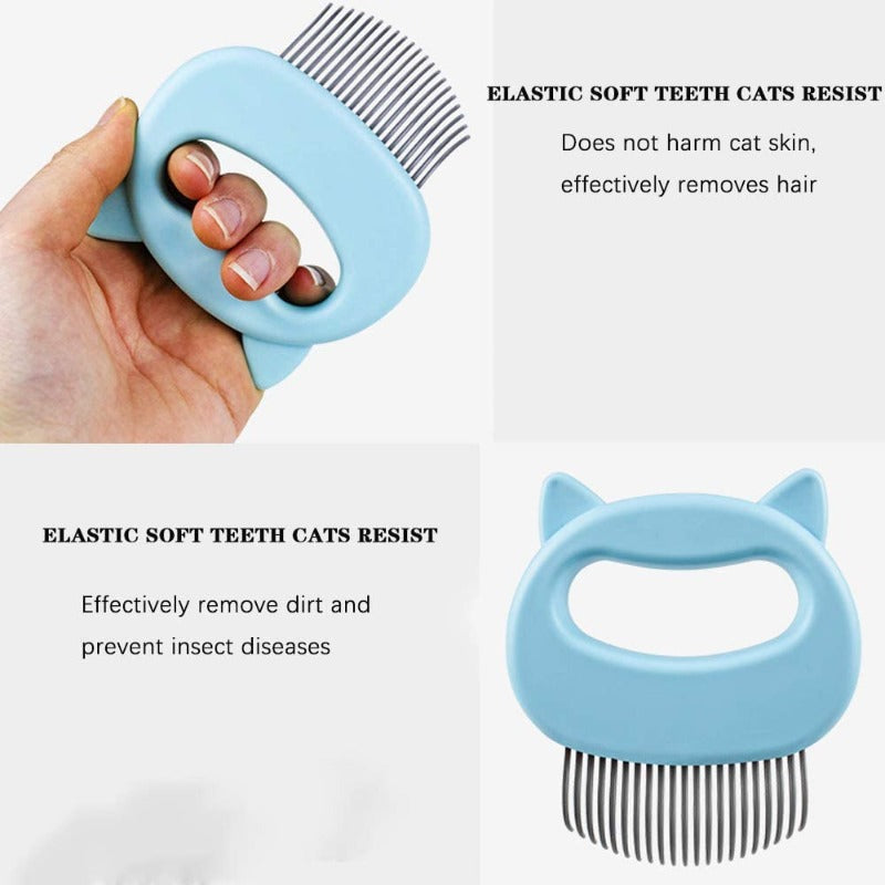 Pet Massage Brush Shell Shaped Handle Pet Grooming Massage Tool To Remove Loose Hairs Only For Cats