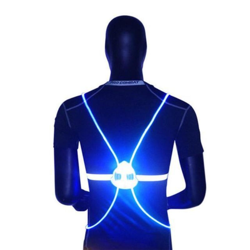 Night Outdoor Sport LED Vest 360 Reflective High Visibility Flash Safety LED Fiber Optic Night Running Riding Colorful