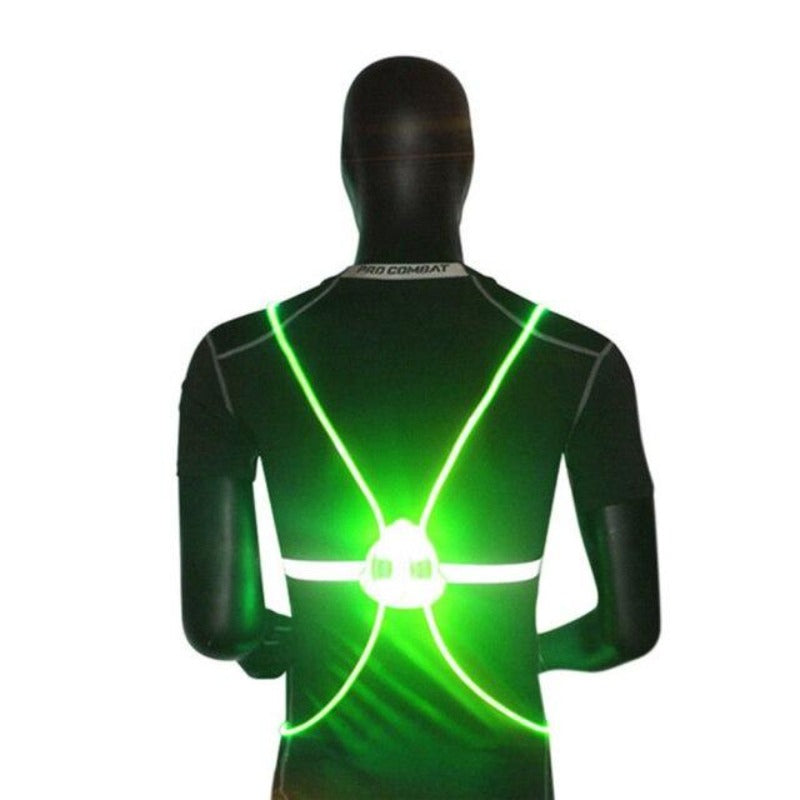 Night Outdoor Sport LED Vest 360 Reflective High Visibility Flash Safety LED Fiber Optic Night Running Riding Colorful