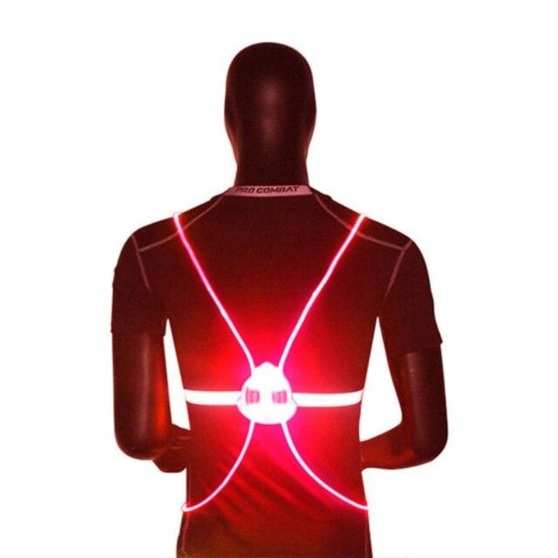 Night Outdoor Sport LED Vest 360 Reflective High Visibility Flash Safety LED Fiber Optic Night Running Riding Colorful