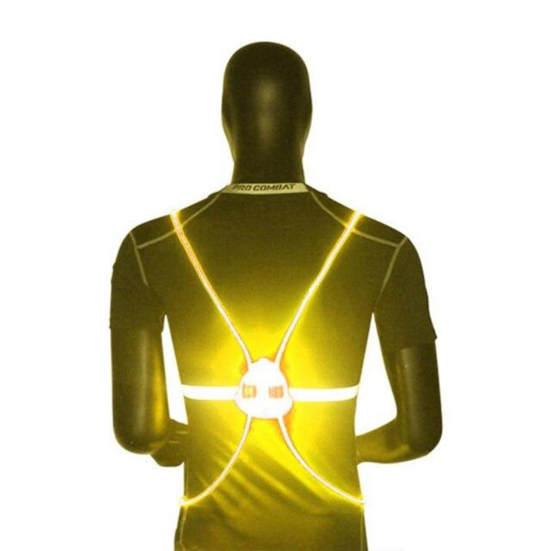 Night Outdoor Sport LED Vest 360 Reflective High Visibility Flash Safety LED Fiber Optic Night Running Riding Colorful