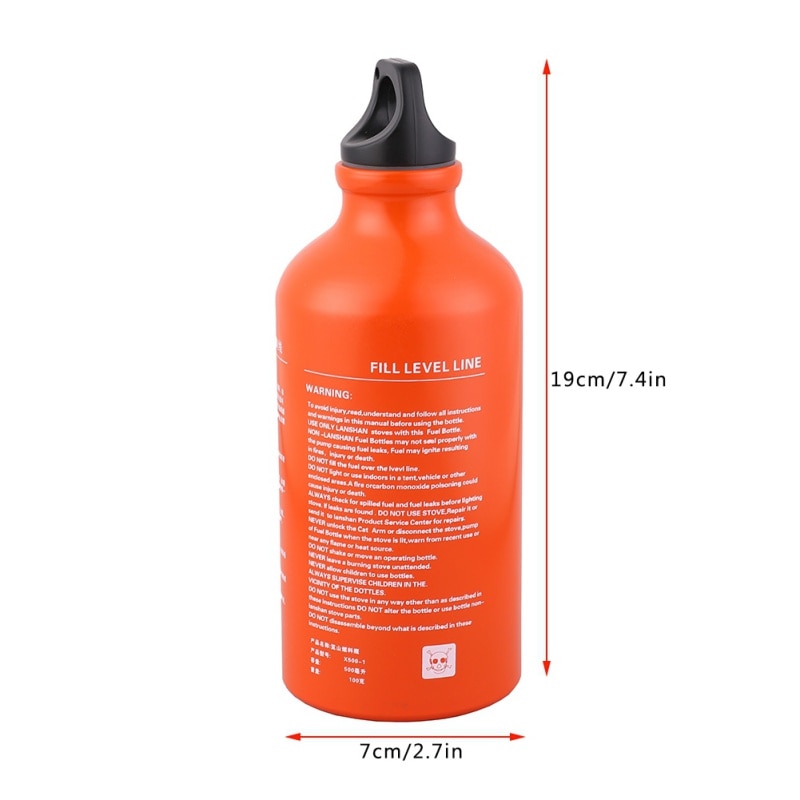 500ML Aluminium Alloy Outdoor Camping Stove Fuel Oil Bottle Picnic Barbecue Petrol Kerosene Liquid Gas Tank Fuel Storage Tool