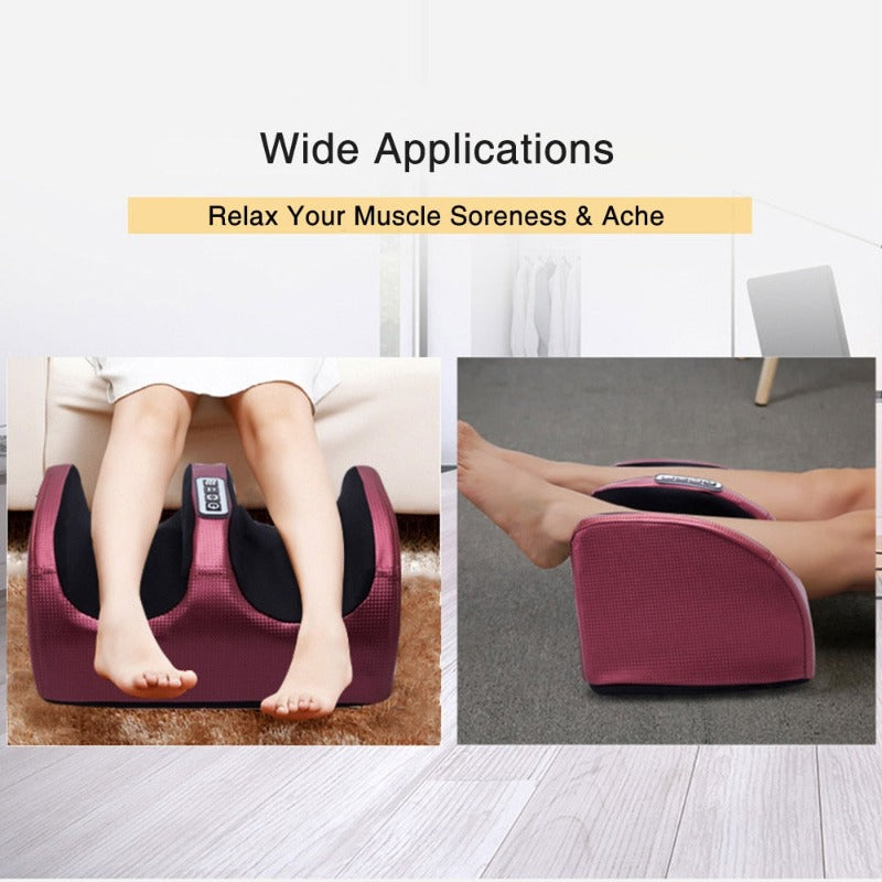 Relaxation Foot Massage Kneading Roller Electric Heating Foot Massager Vibrator Machine Reflexology Calf Leg Pain Relief Tool