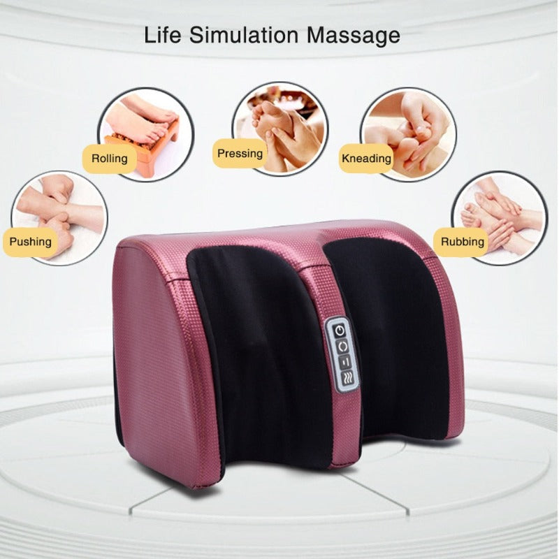 Relaxation Foot Massage Kneading Roller Electric Heating Foot Massager Vibrator Machine Reflexology Calf Leg Pain Relief Tool