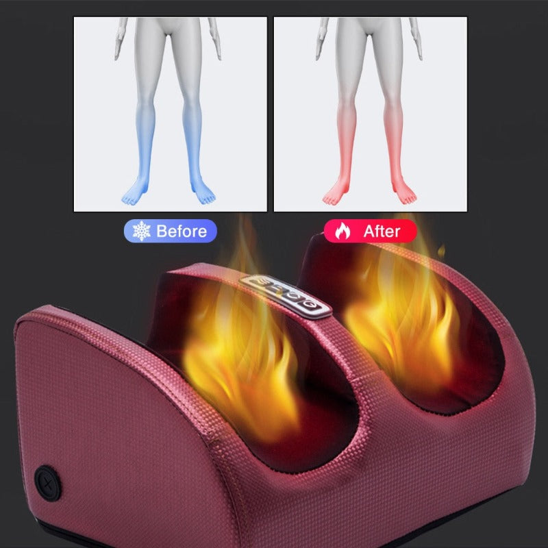 Relaxation Foot Massage Kneading Roller Electric Heating Foot Massager Vibrator Machine Reflexology Calf Leg Pain Relief Tool