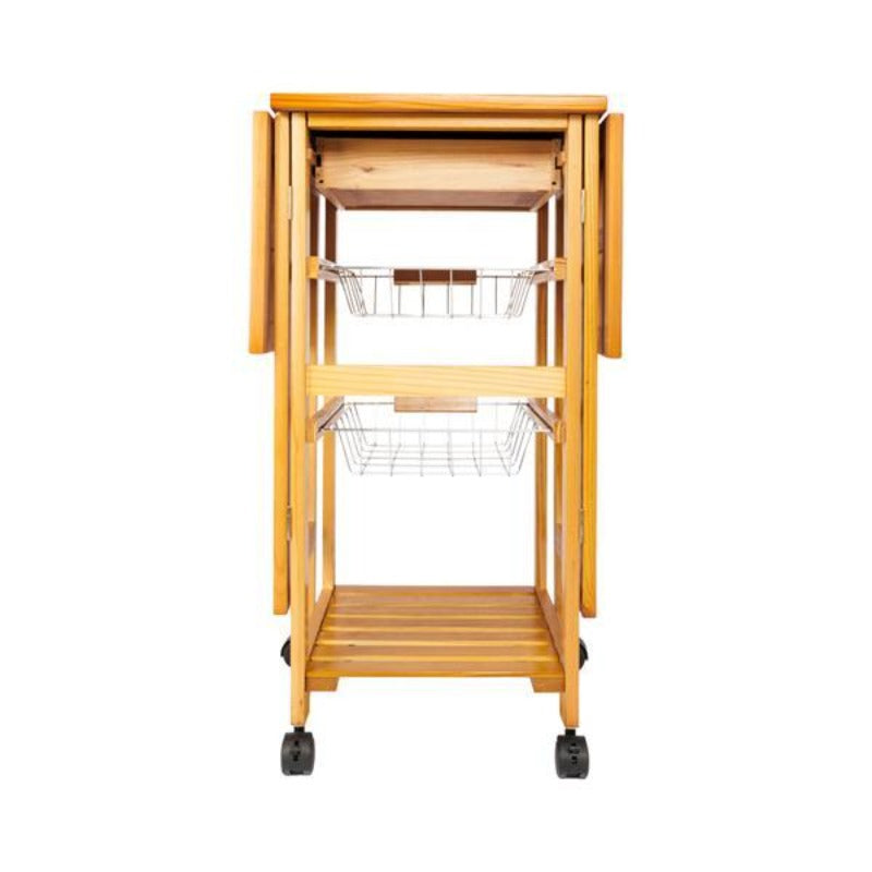 Portable Rolling Drop Leaf Kitchen Storage Trolley Cart Island Sapele Color Kitchen Trolley Cart Dining Kitchen Organizer