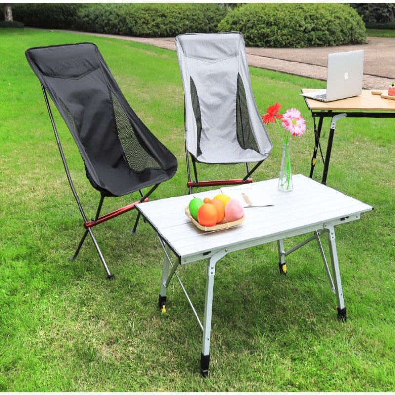 Portable Folding Camping Chair Outdoor Moon Chair Collapsible Foot Stool For Hiking Picnic Fishing Chairs Seat Tools