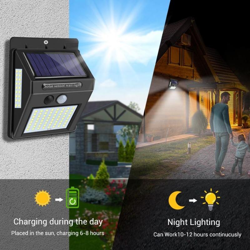 Solar Garden Lights Outdoor Solar Lamp PIR Motion Sensor Street Light Waterproof Wall Light for Patio Pathway