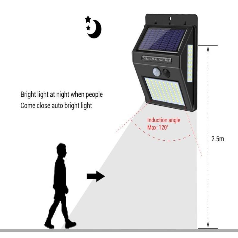 Solar Garden Lights Outdoor Solar Lamp PIR Motion Sensor Street Light Waterproof Wall Light for Patio Pathway