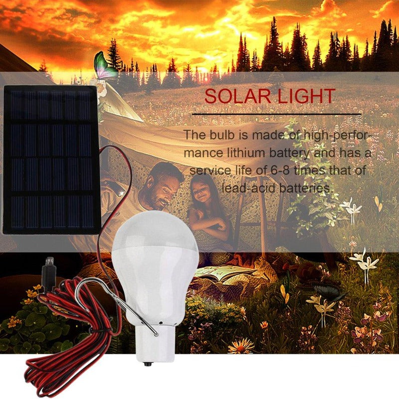 Solar Powered Lamp Portable Led Bulb Lights Solar Energy Panel Led Lighting for Camp Tent Night Fishing Emergency Lights Flash