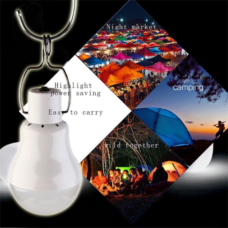 Solar Powered Lamp Portable Led Bulb Lights Solar Energy Panel Led Lighting for Camp Tent Night Fishing Emergency Lights Flash