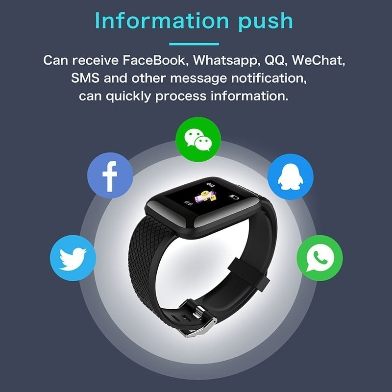 Smartwatch 116 Plus Smart Bracelet IOS Android Electronics Smart Fitness Wristwatch Tracker With Silicone Strap Watche