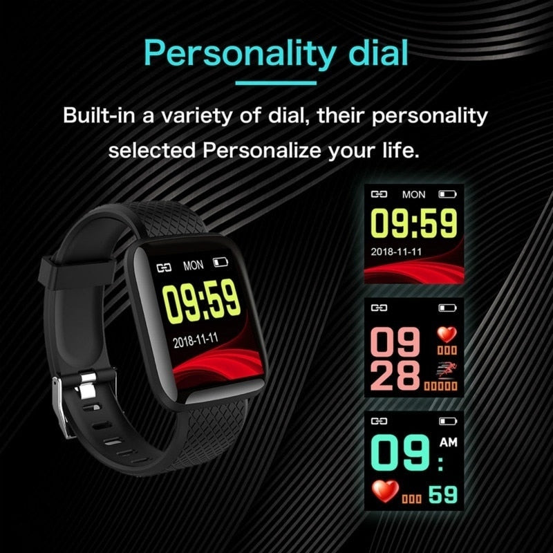 Smartwatch 116 Plus Smart Bracelet IOS Android Electronics Smart Fitness Wristwatch Tracker With Silicone Strap Watche