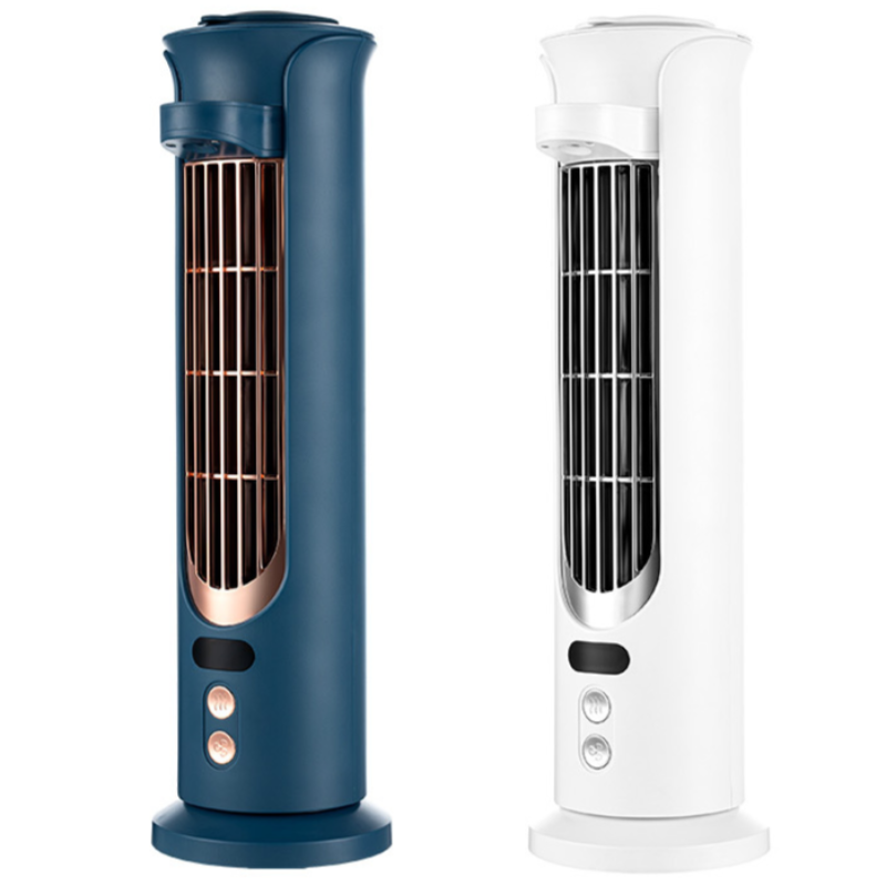 Tower Bladeless Fan Mini Desktop Air Conditioner with Shaking Head Water Cooling Fans