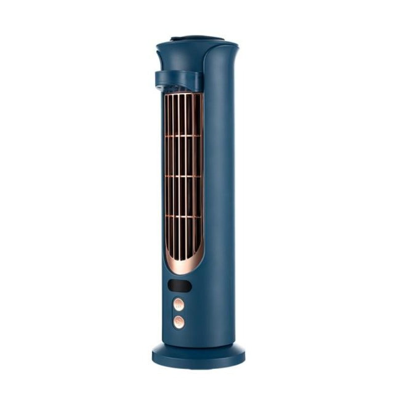 Tower Bladeless Fan Mini Desktop Air Conditioner with Shaking Head Water Cooling Fans