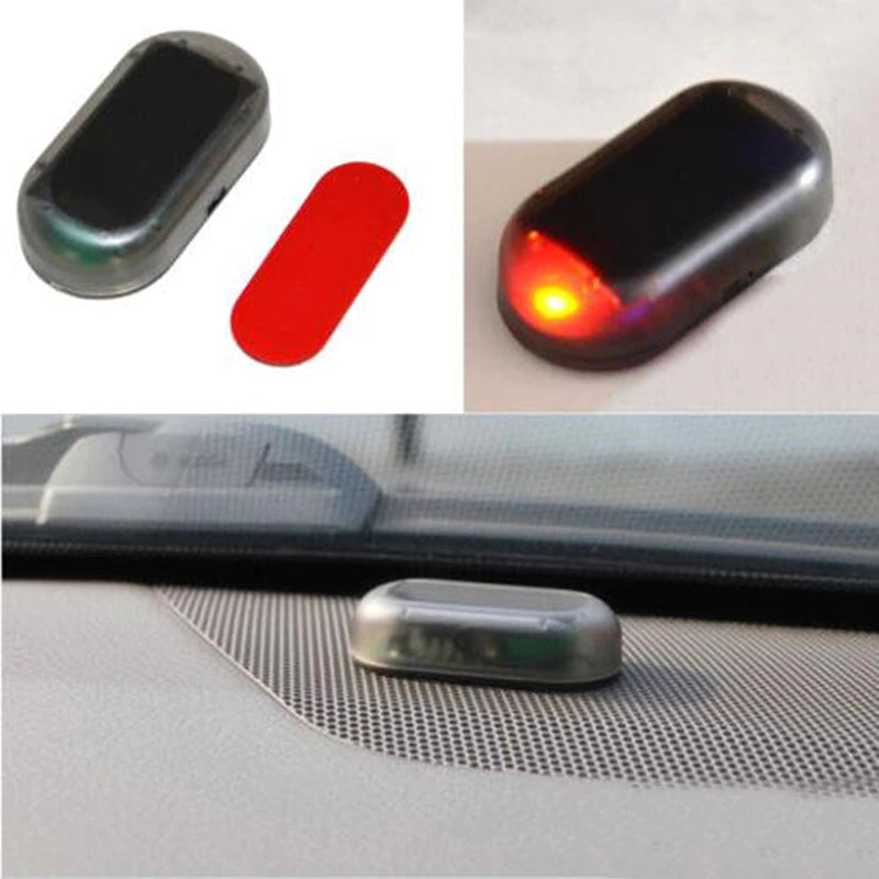 Car Fake Security Light Solar Powered Simulated Dummy Alarm Wireless Warning Anti-Theft Caution Lamp LED Flashing Imitation