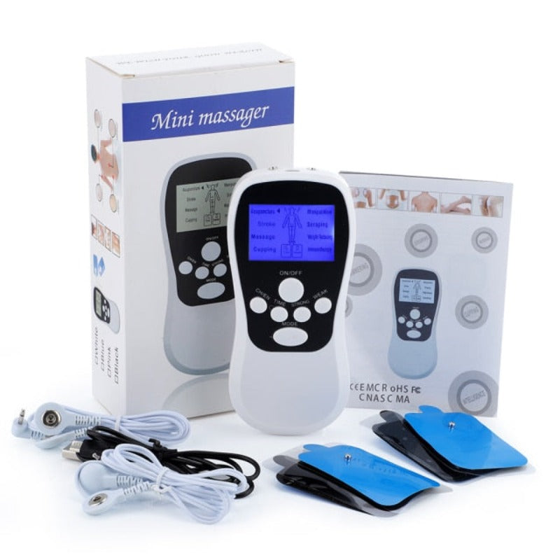 8 Modes Electric Muscle Stimulator Dual Output EMS Acupuncture Body Massage Digital Therapy Machine Electrostimulator Massager