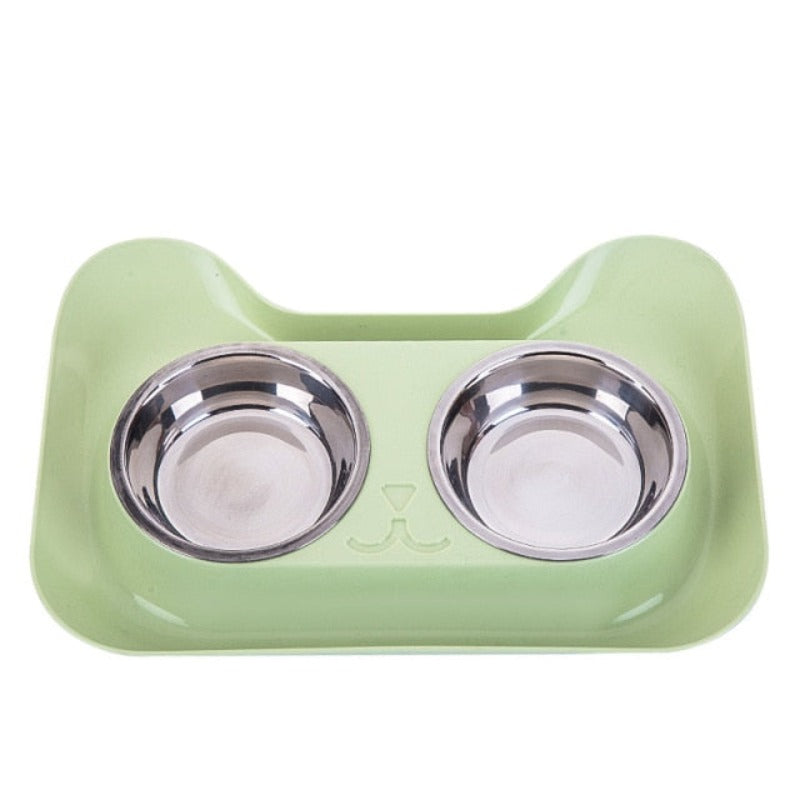 Cute Cat Bowl Pet Bowls Dog Food Double Bowl Pet Cat Water Elevated Feeder