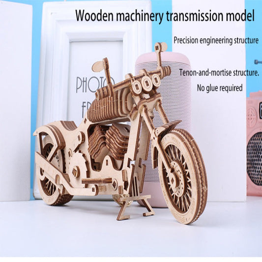 Wooden Motorcycle Mechanical Puzzles 3d Assemble Building Construction Blocks Models Craft Kits for Adults Diy Punk Autobikes