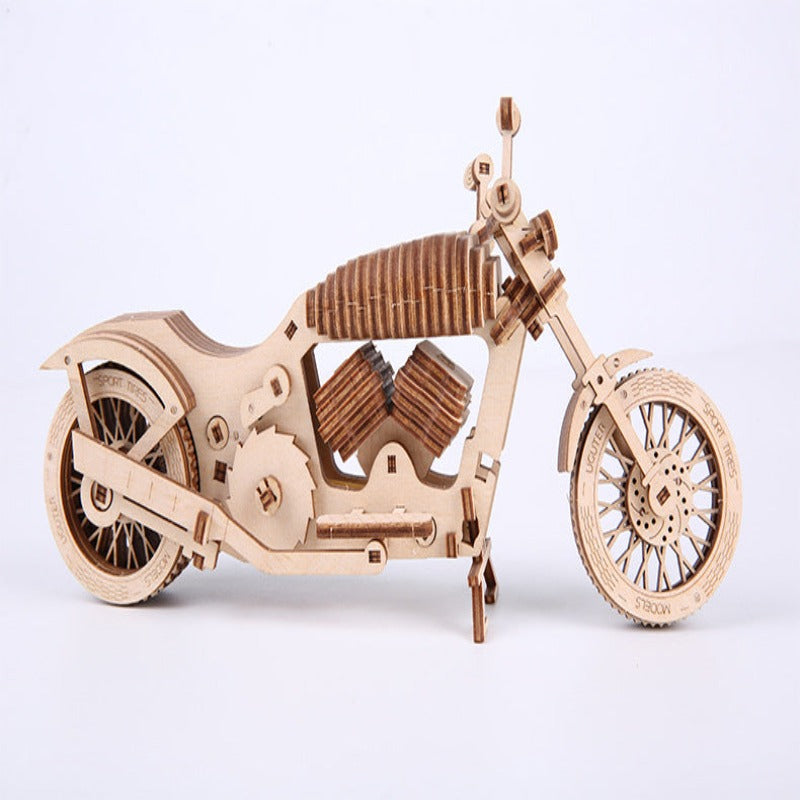 Wooden Motorcycle Mechanical Puzzles 3d Assemble Building Construction Blocks Models Craft Kits for Adults Diy Punk Autobikes