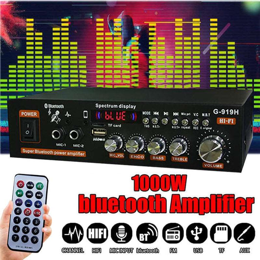 1000W Home Digital Amplifiers Audio 110-220V Bass Audio Power bluetooth Amplifier Hifi FM Auto Music Subwoofer Speakers