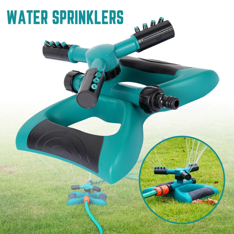 Metal 360 Degree Auto Rotatable Water Sprinkler with Support Adjustable Garden Lawn Irrigation Tools Garden Rocker Nnozzle