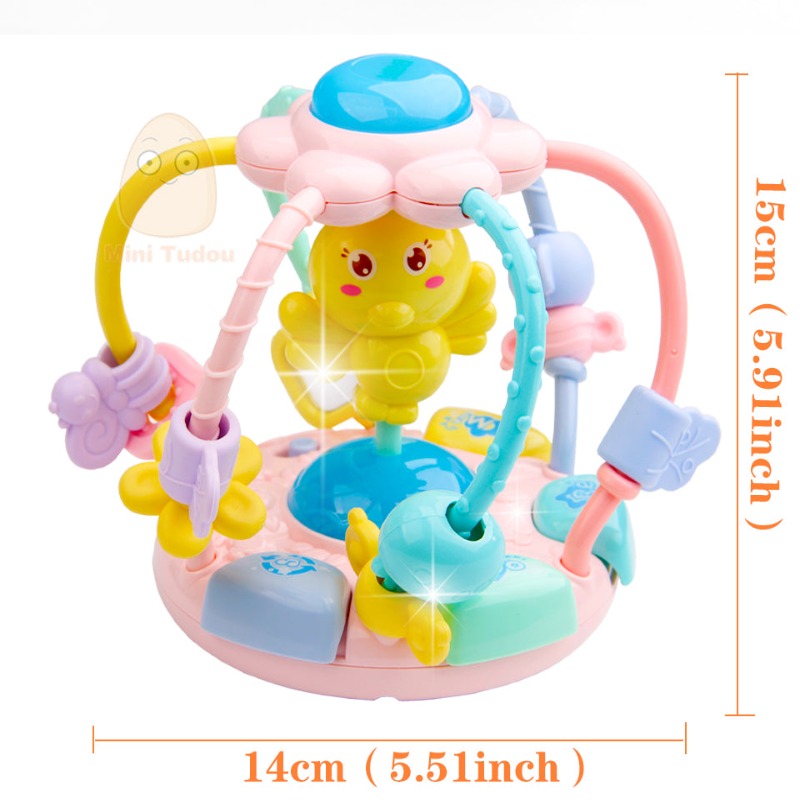 Baby Musical Instrument Toy Colorful Electric Beads Maze Ball Infant Plastic Cute Rattle Toys For Children