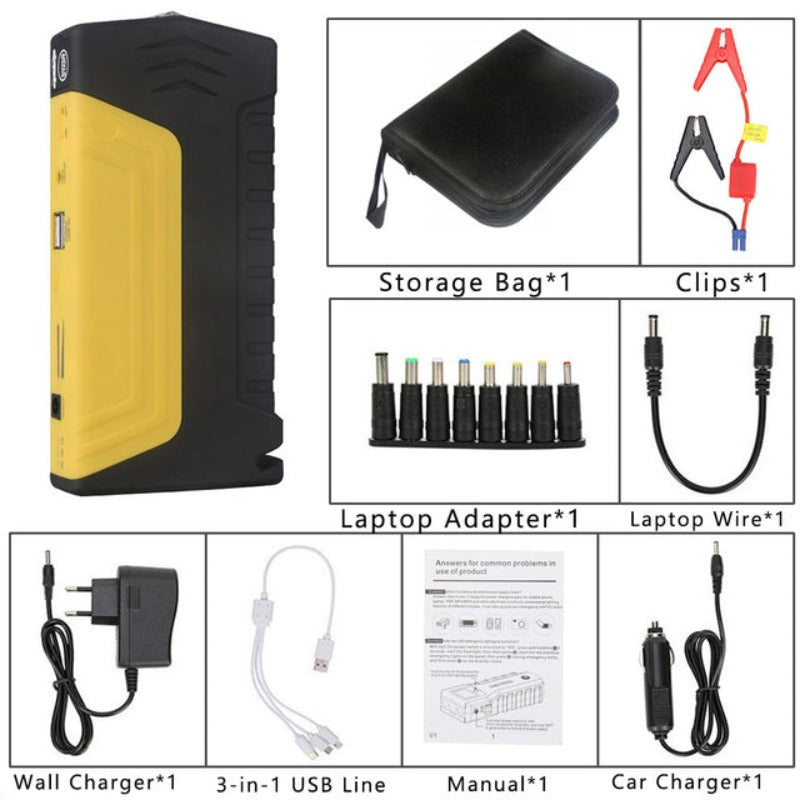  Jump Starter Multifunction Portable Power Bank 12V Car Battery Booster Emergency Starting Device Cables LED Flashlights  Extra 2% Off